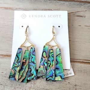KENDRA SCOTT LAYTON ABLONG POSTER OYSTER SHELL EARRINGS
